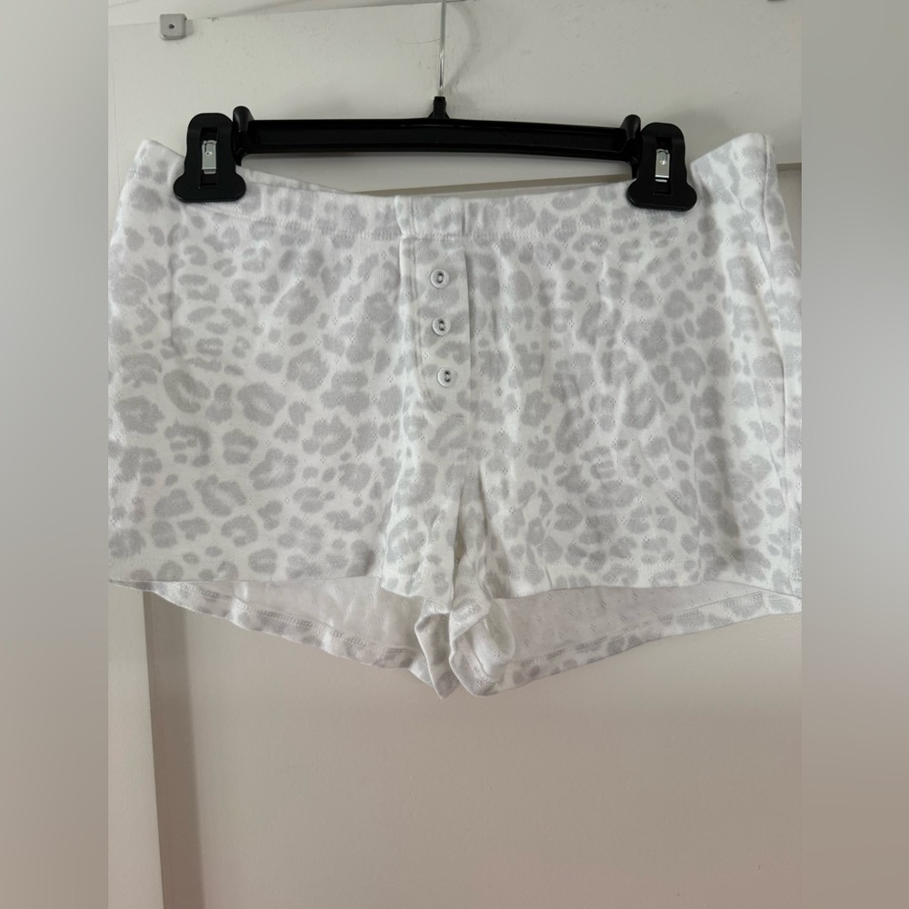 SKIMS White Leopard-Print Sleep Shorts